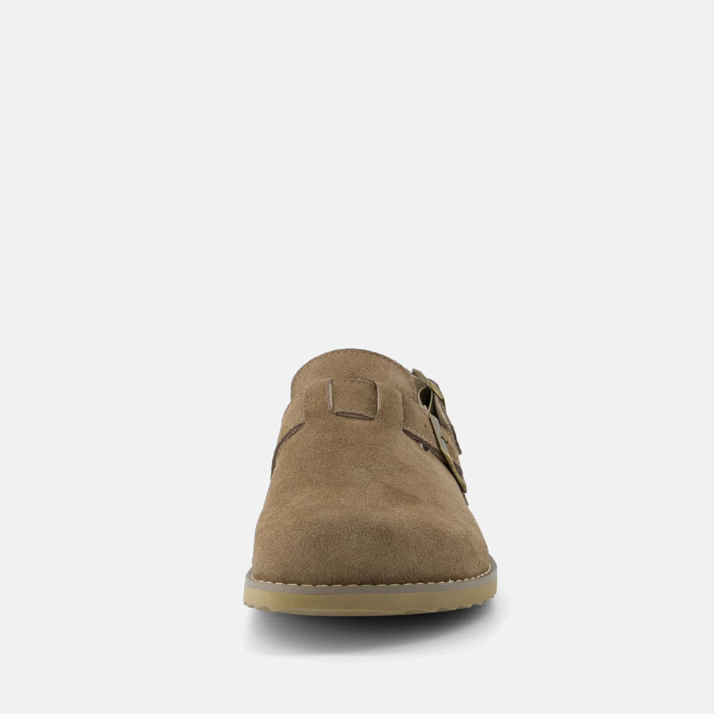 Taupe Suede Slingback Clogs