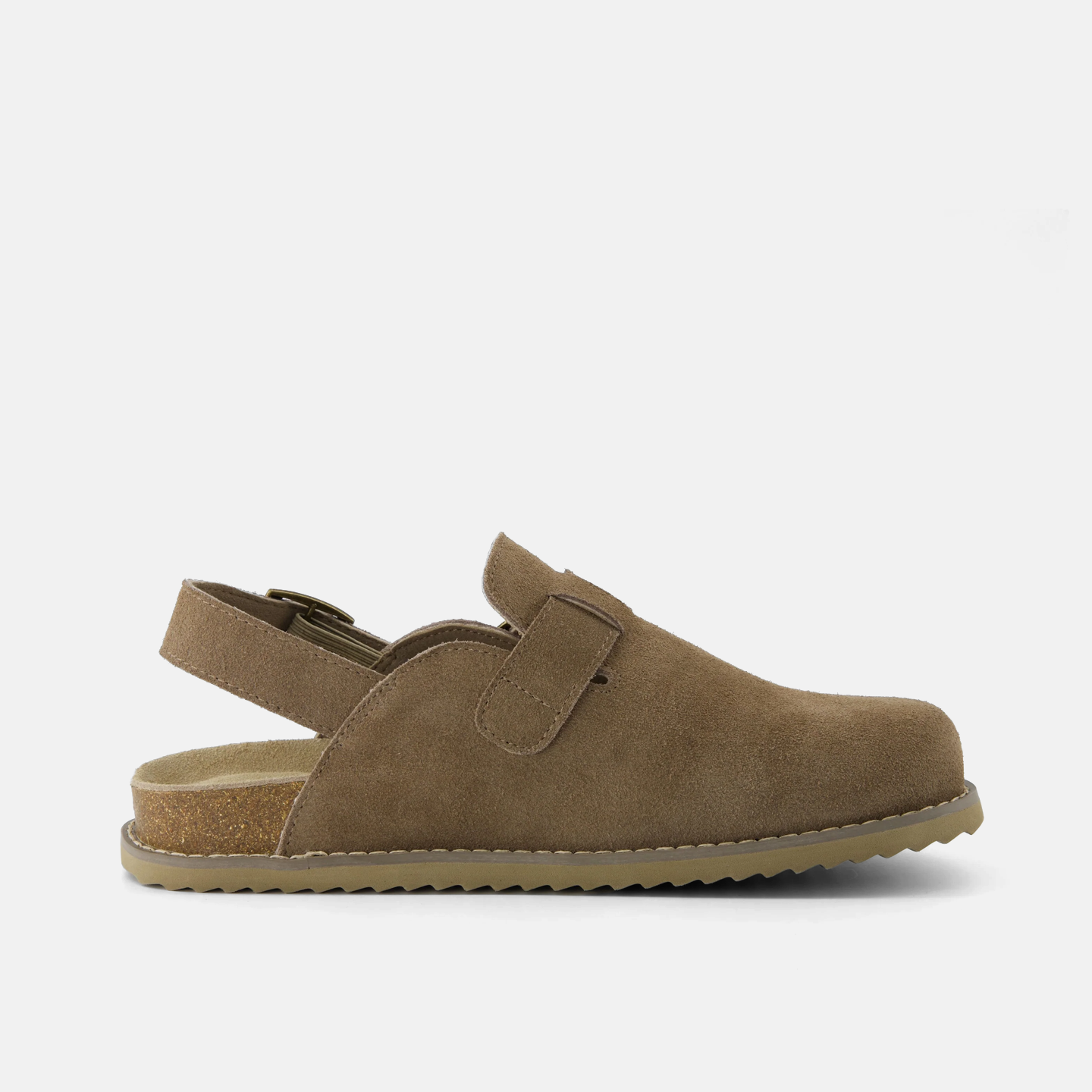 Taupe Suede Slingback Clogs