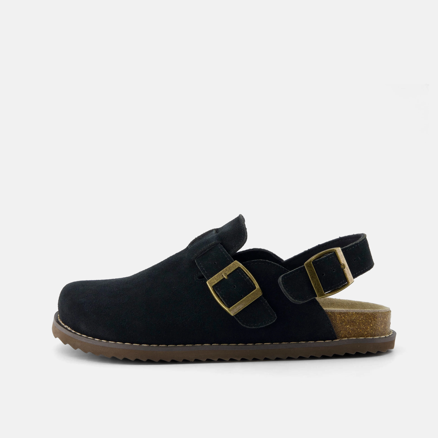 Black Suede Slingback Clogs