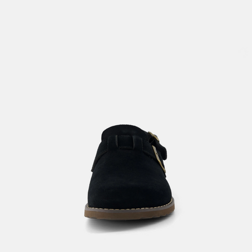 Black Suede Slingback Clogs