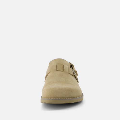 Biscuit Suede Slingback Clogs